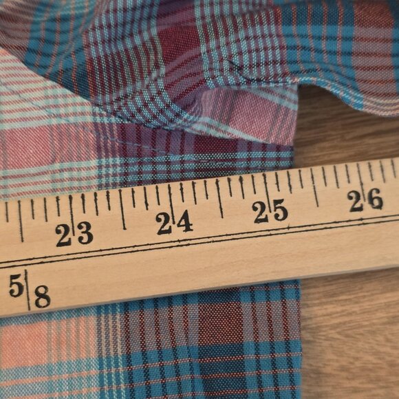 Original Penguin Shirt Mens 2XL Blue Pink Plaid Button Down Mosaic EcoVero Logo - Picture 14 of 16